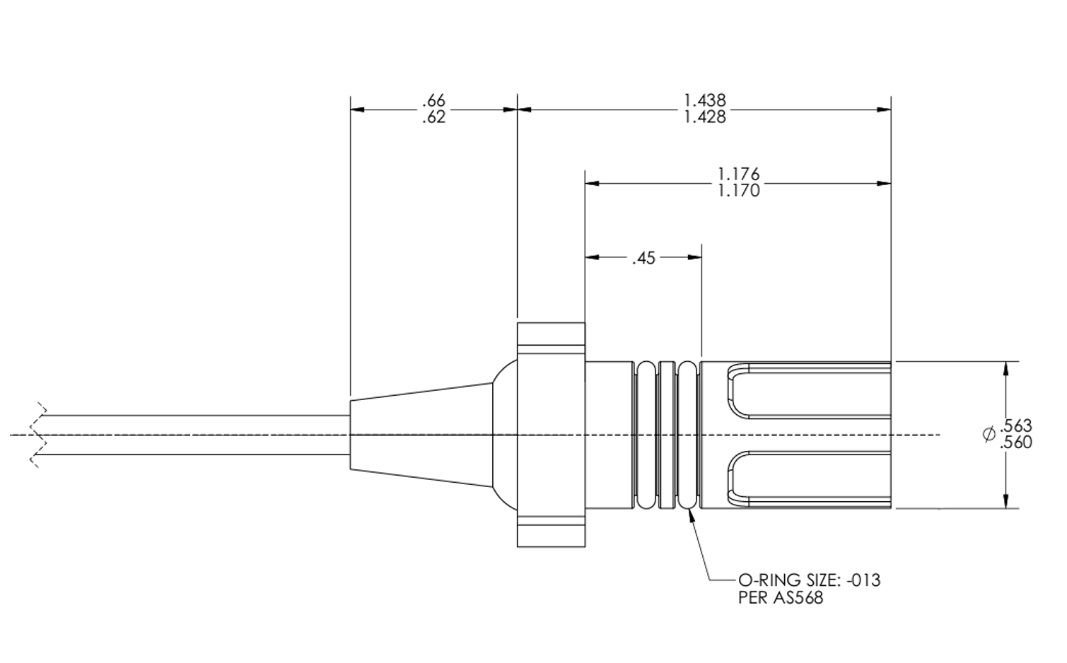 KasperAero compact NZMS debris sensor with example dimensions