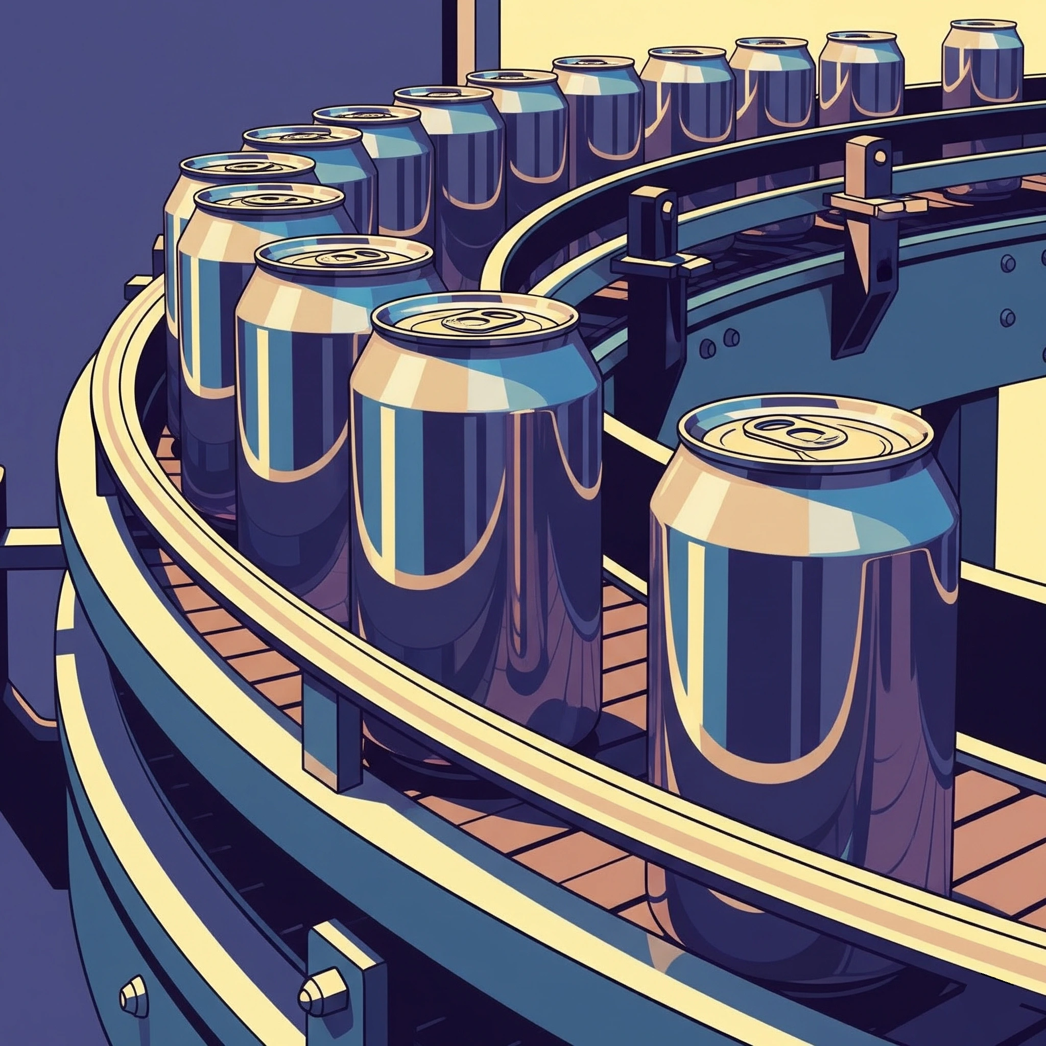 Canning production line and conveyor - optimized for small screen